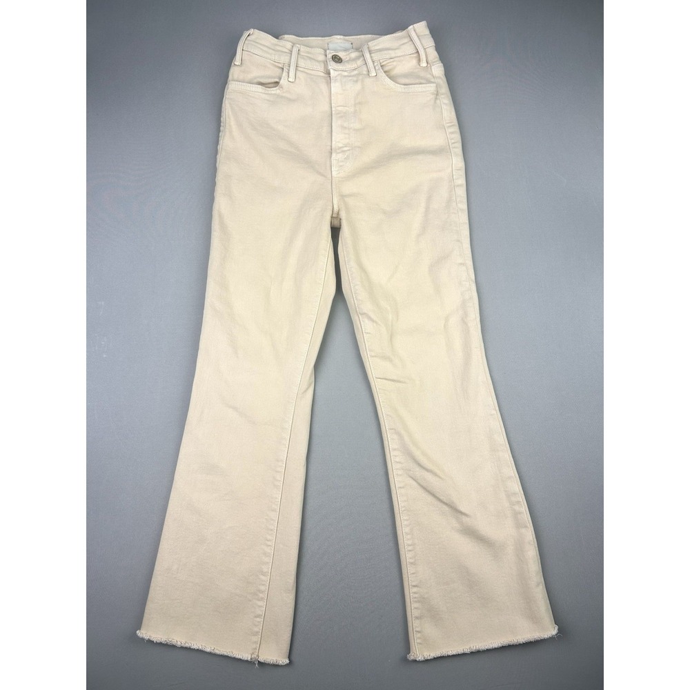 MOTHER Cream High-Rise Ankle Crop Jeans